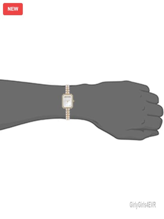 Small Square Dial Quartz Analog Watch Pearl Strap Bracelet Dress Watch Women main image 7